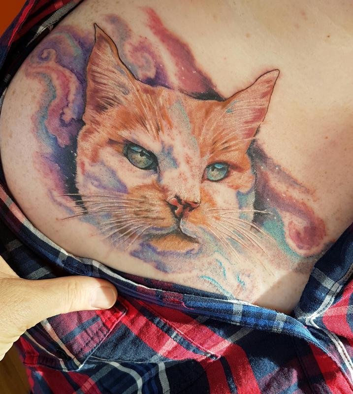 Watercolor Pet Portrait Tattoo