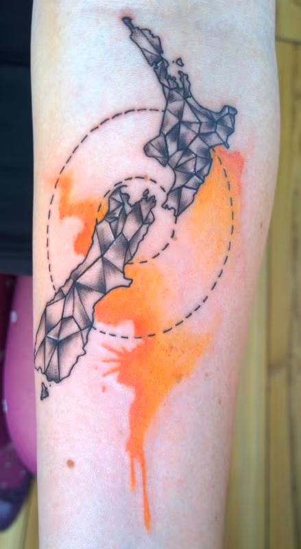 Geometric Watercolor Tattoo