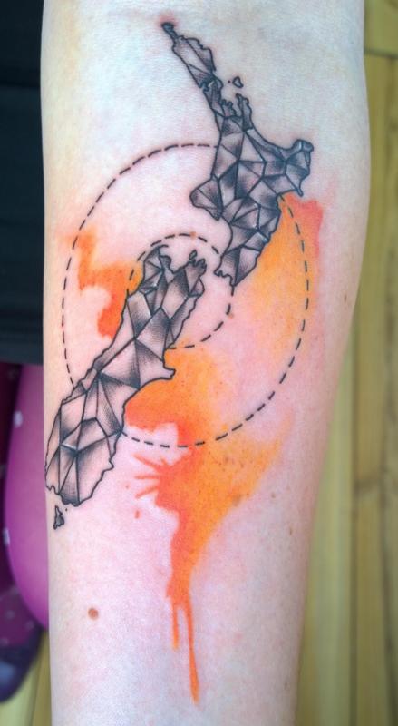 Geometric Watercolor Tattoo
