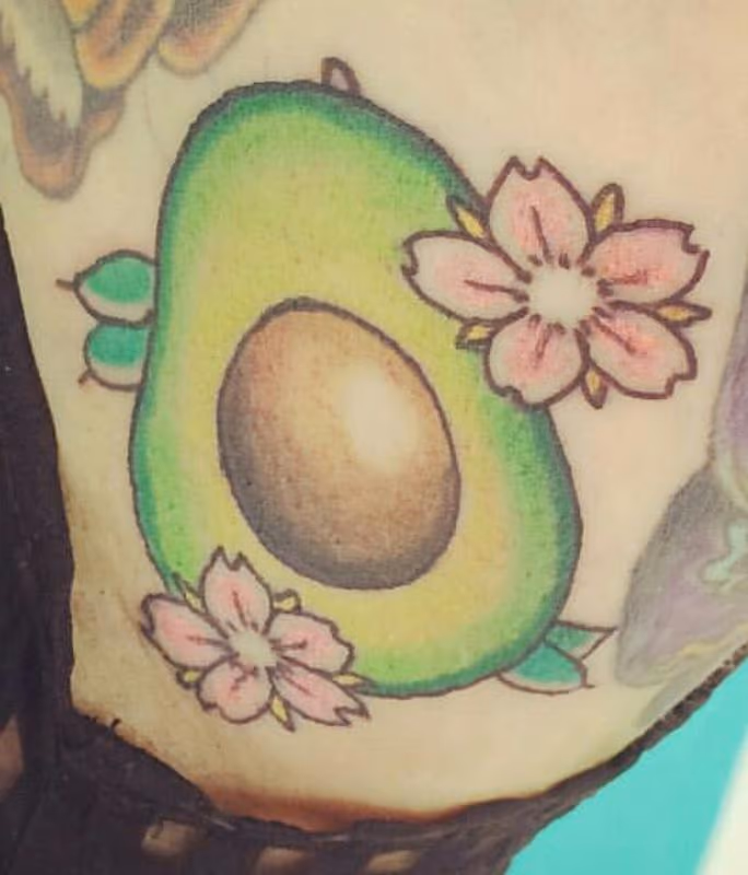 Neotraditional Avocado Color Tattoo