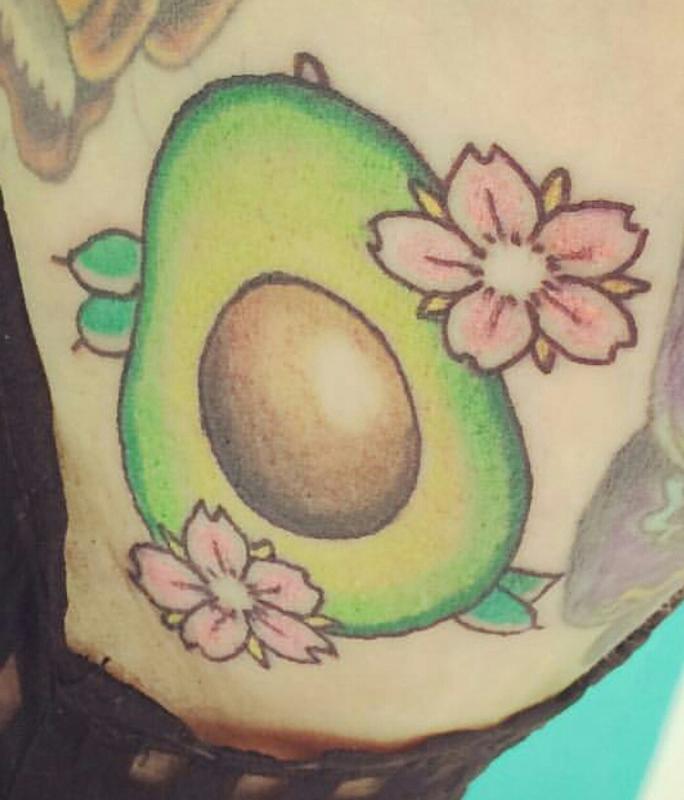 Neotraditional Avocado Color Tattoo