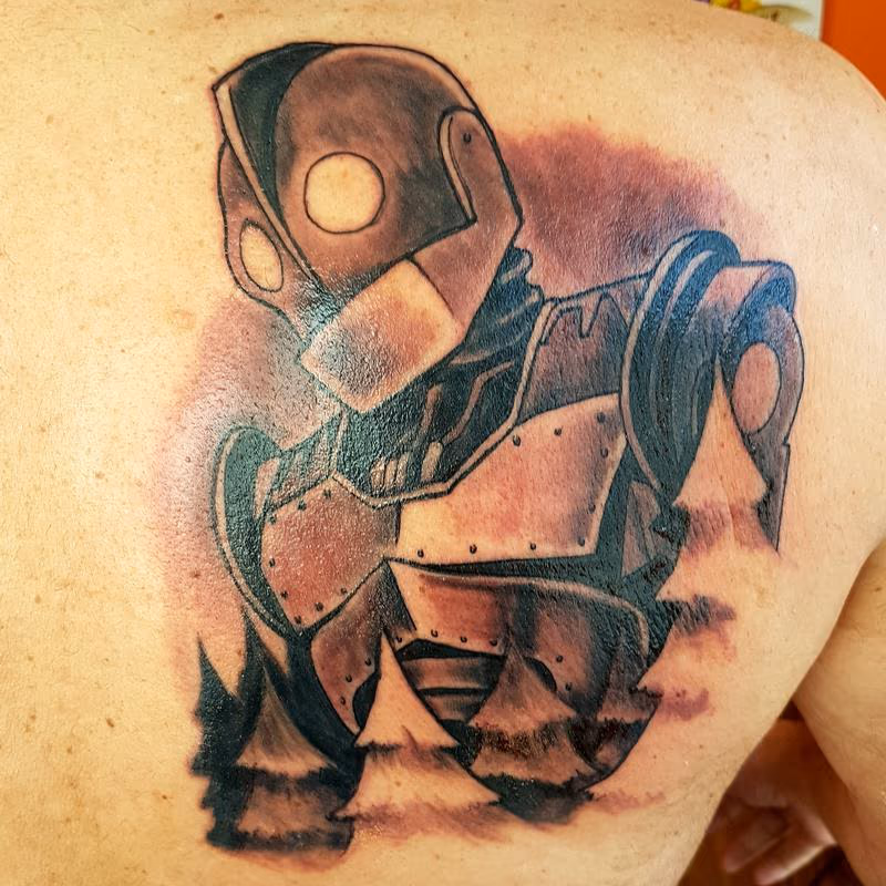 Iron Giant Black and Grey Tattoo
