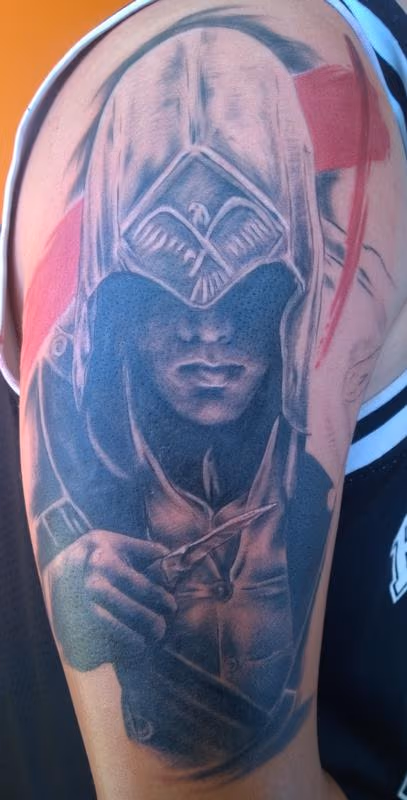 Assassin's Creed Trash Polka Tattoo