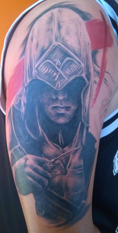 Assassin's Creed Trash Polka Tattoo
