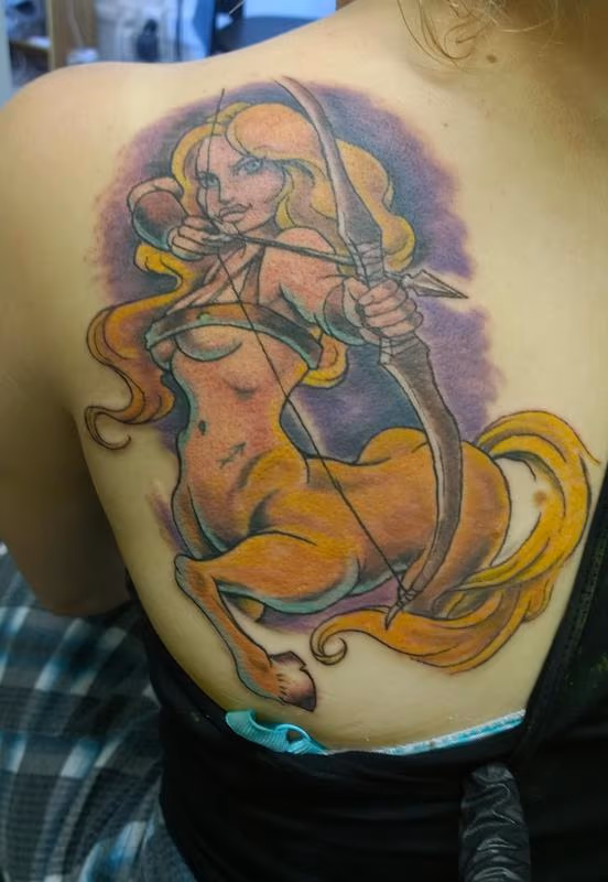 Sagittarius Star Sign Pinup Tattoo