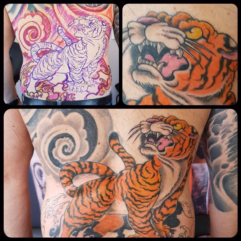 Japanese Tiger Back Tattoo