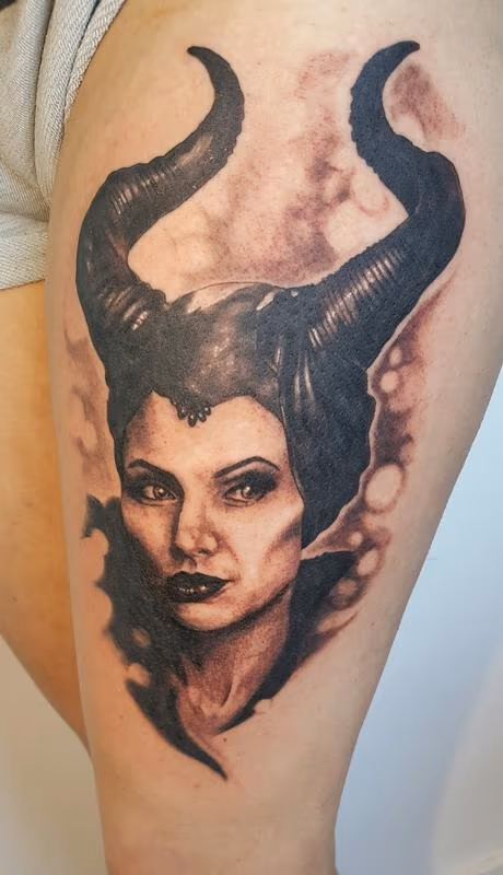 Maleficent Portrait Tattoo