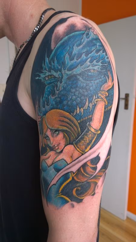 Maiden and Dragon Tattoo
