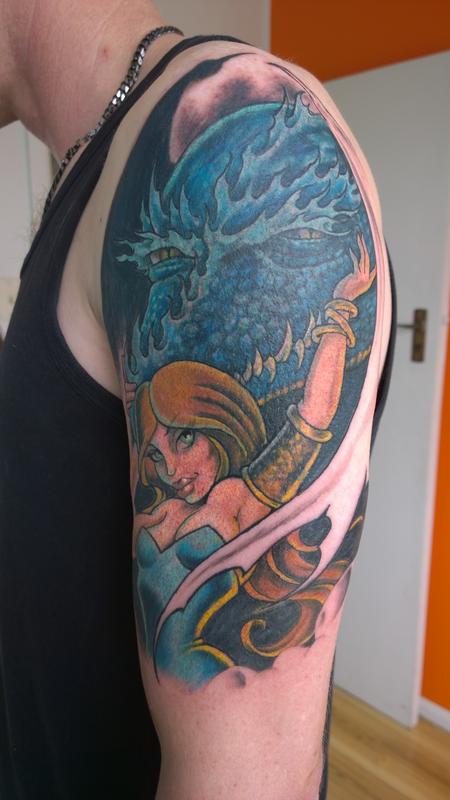 Maiden and Dragon Tattoo