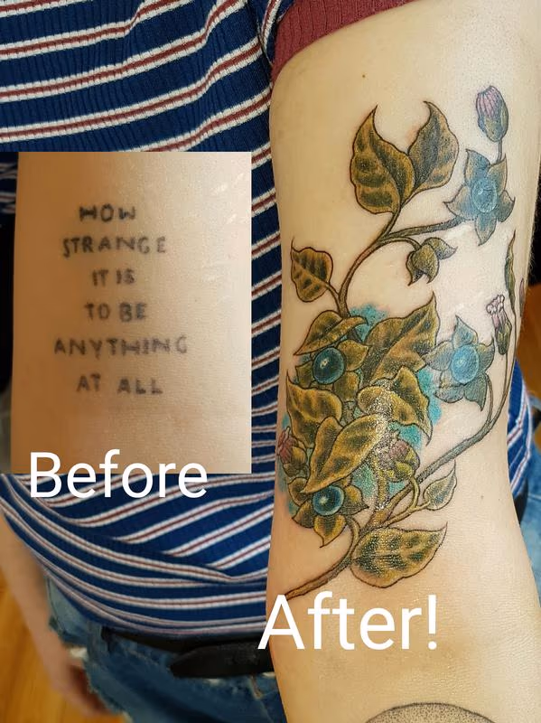 Deadly Nightshade Cover Up Tattoo