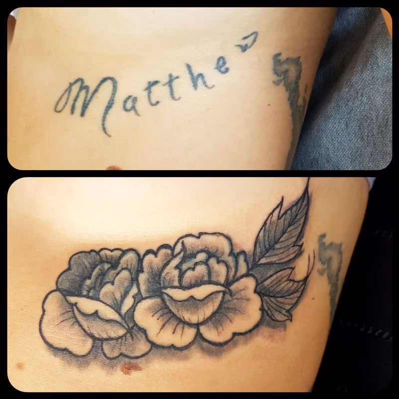 Feminine Flower Cover-up Tattoo