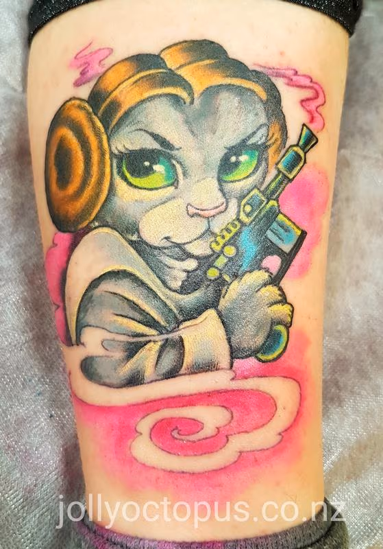 Purrrrrrincess Leia Color Tattoo