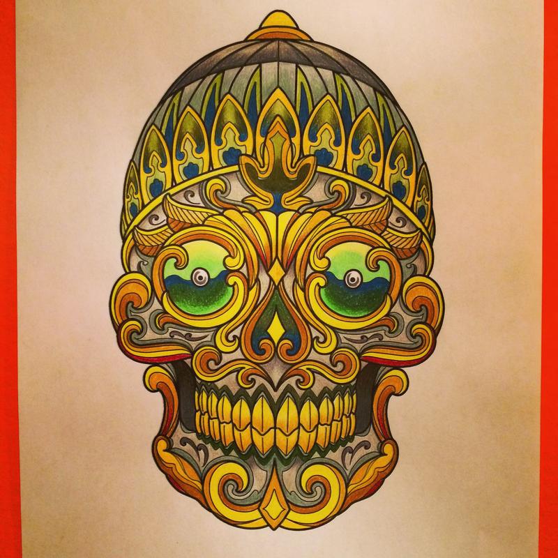 Tibetan Skull Tattoo Design