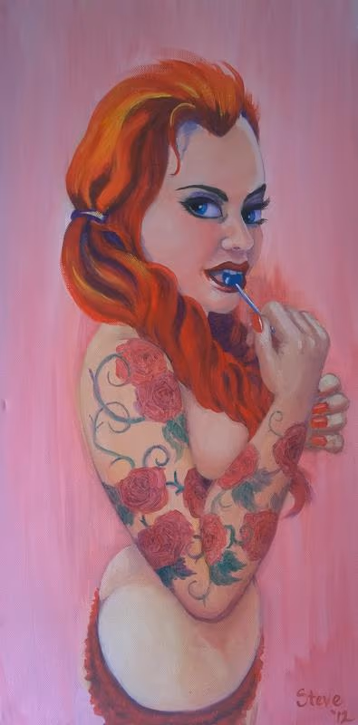 Lollipop Pinup Original Painting