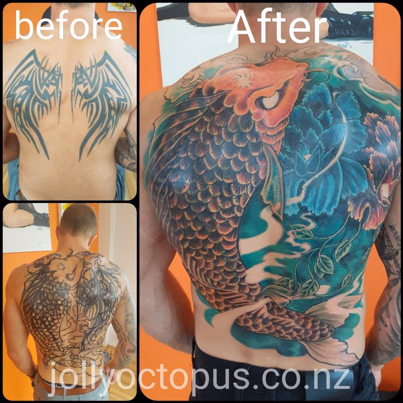 Japanese Koi Coverup Tattoo