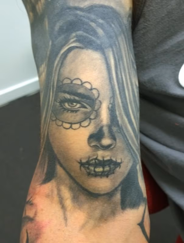 Day of the Dead Girl Portrait Tattoo
