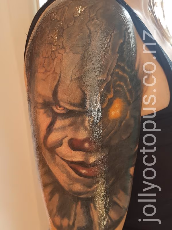 Pennywise Evil Clown Color Tattoo