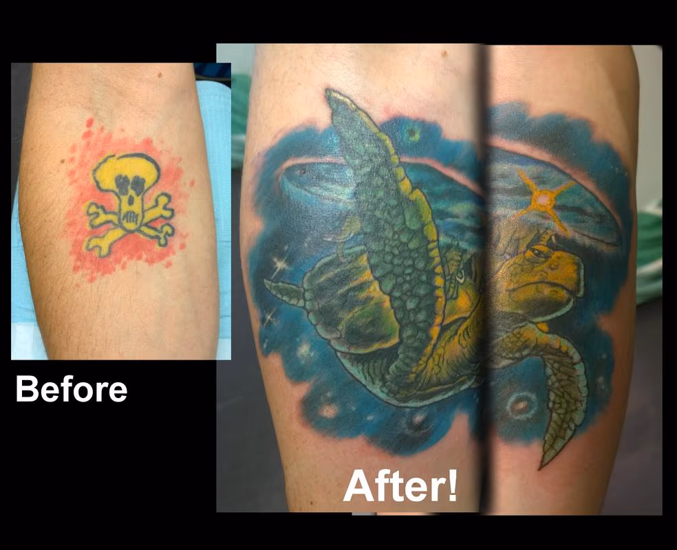 Terry Pratchett Discworld Coverup Tattoo