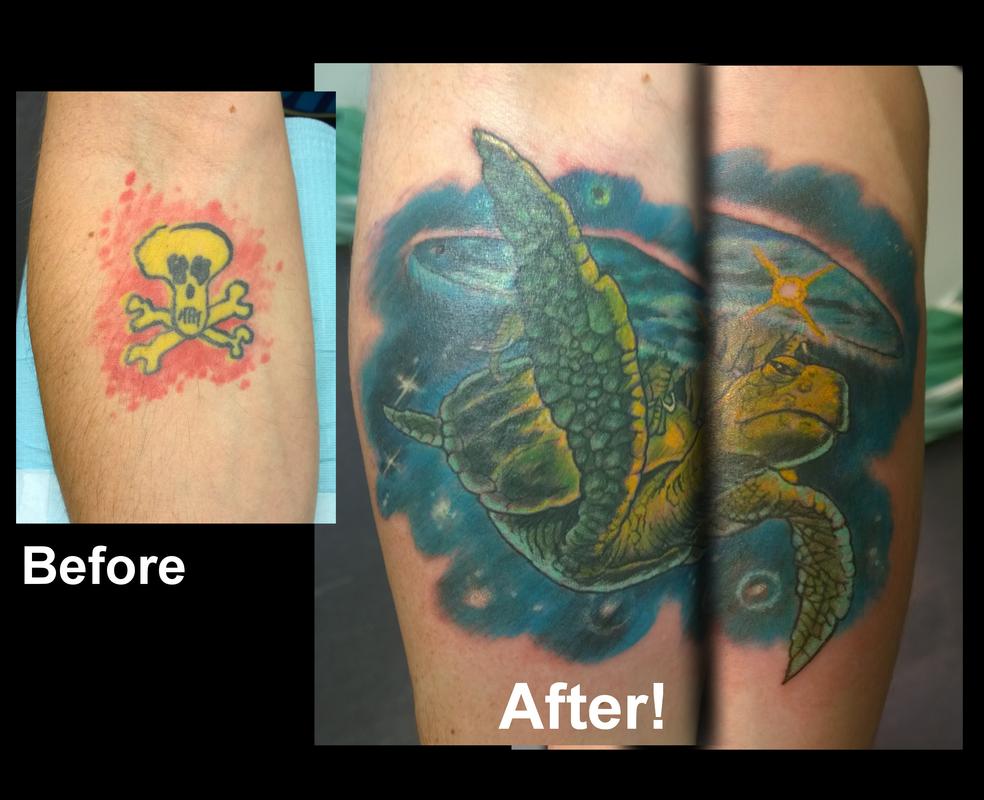 Terry Pratchett Discworld Coverup Tattoo