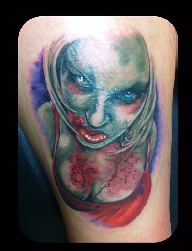 Zombie Girl Pinup Tattoo