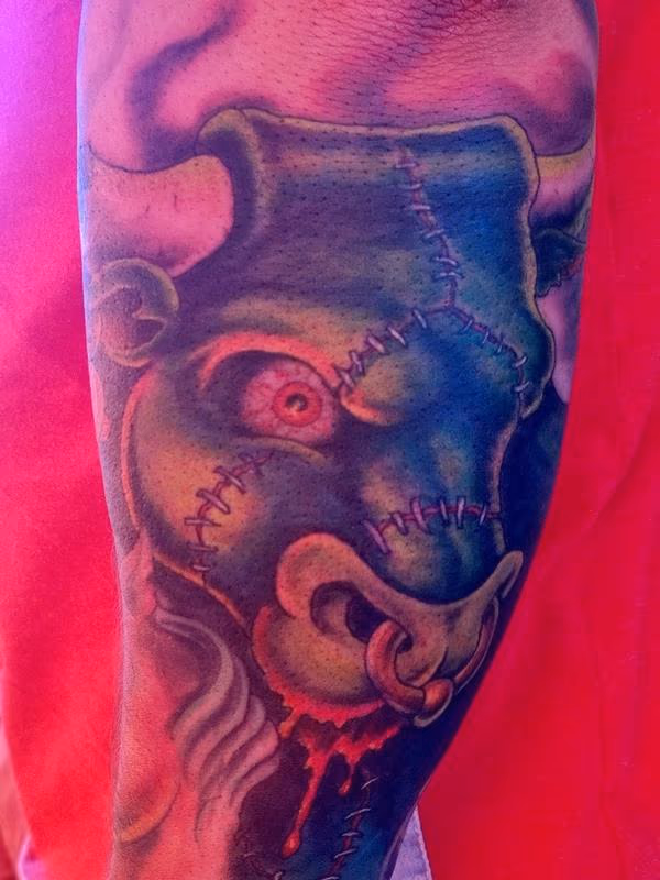 Franken-Bull Monster Tattoo
