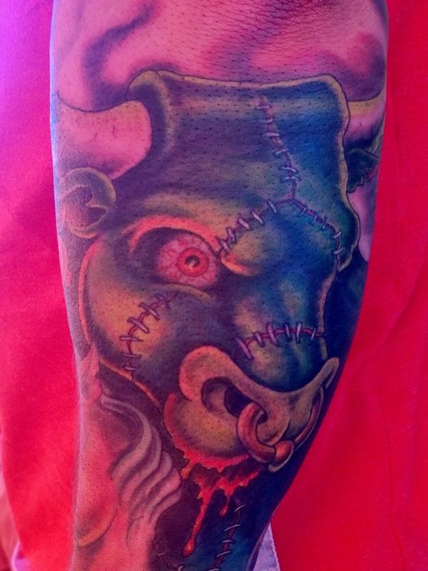 Franken-Bull Monster Tattoo