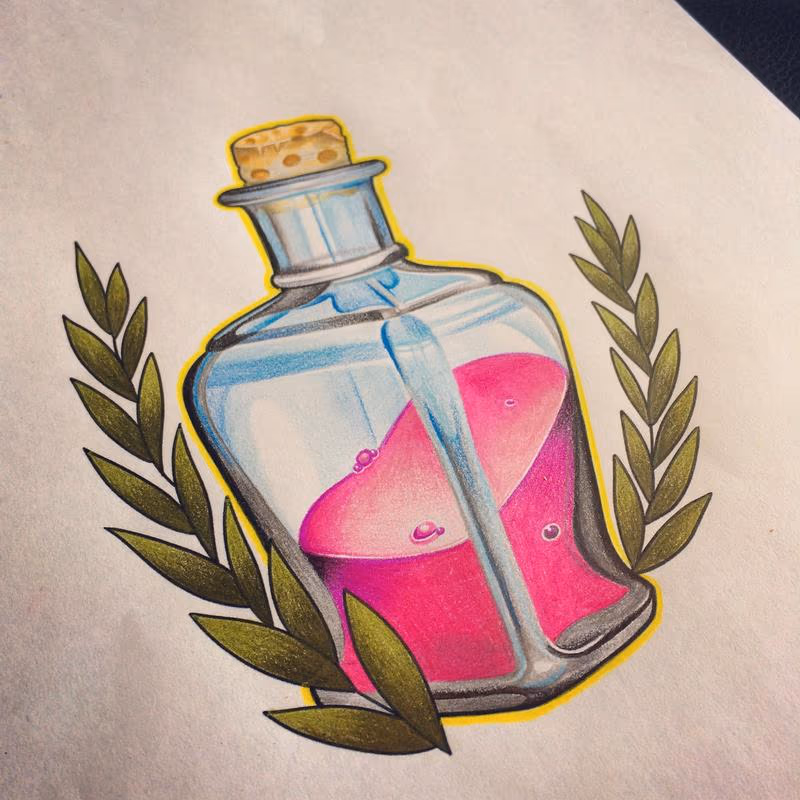 Neotraditional Color Tattoo Design