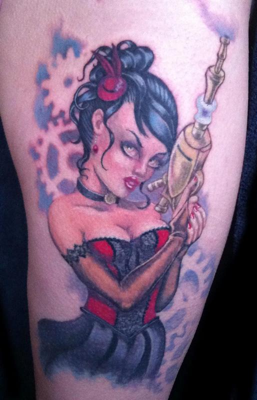 Steampunk Pinup Tattoo