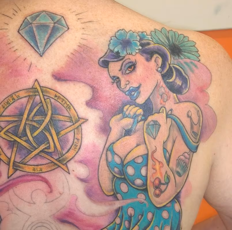 New School Rockabilly Pinup Tattoo