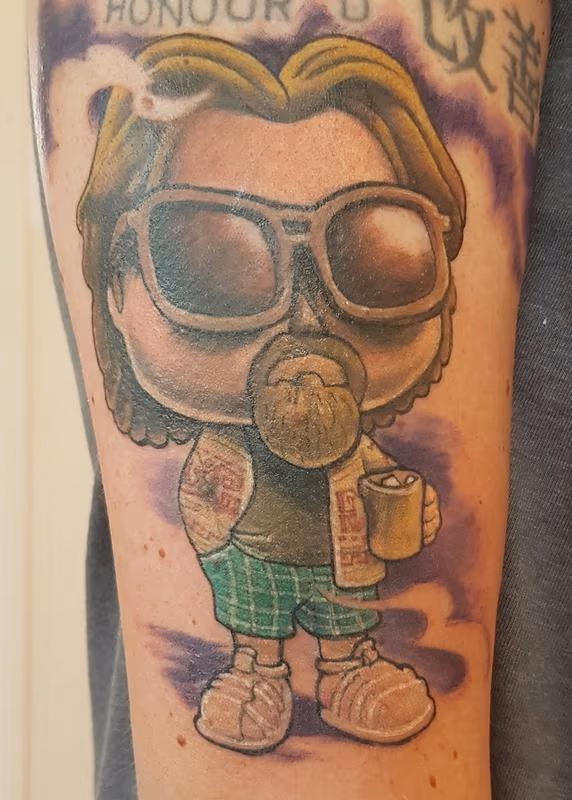 The Dude Abides... Big Lebowski Color Tattoo