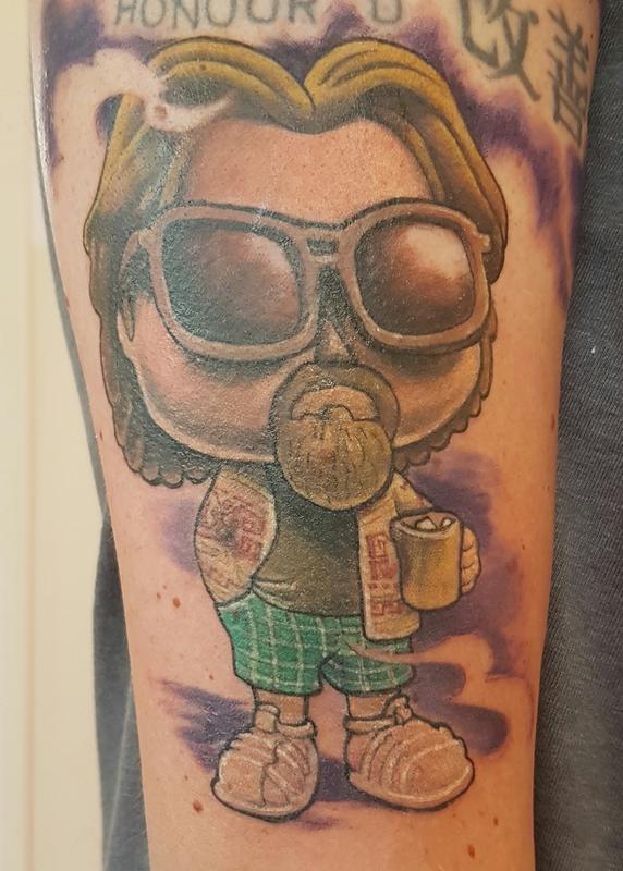 The Dude Abides... Big Lebowski Color Tattoo