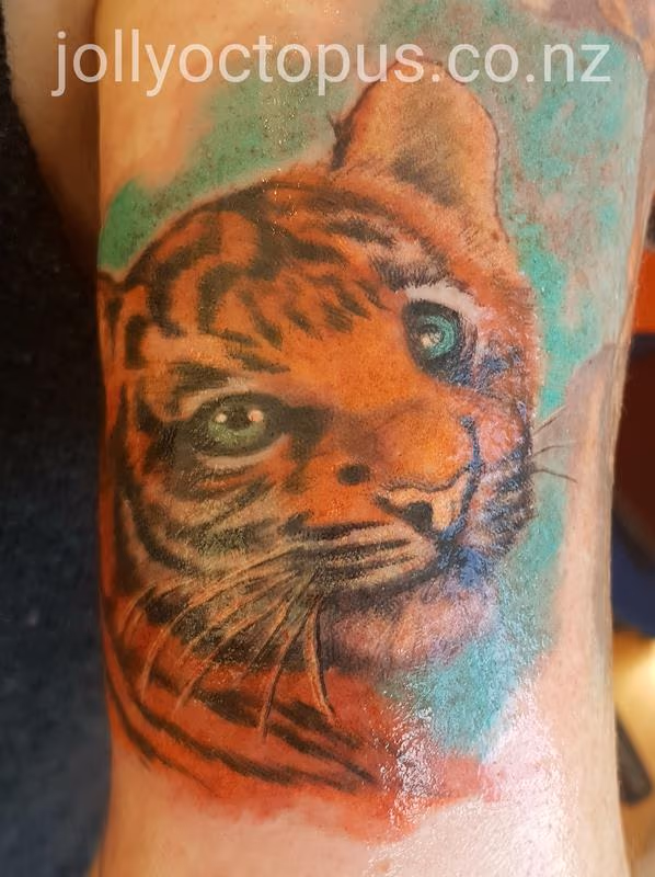 Adorable Baby Tiger Tattoo