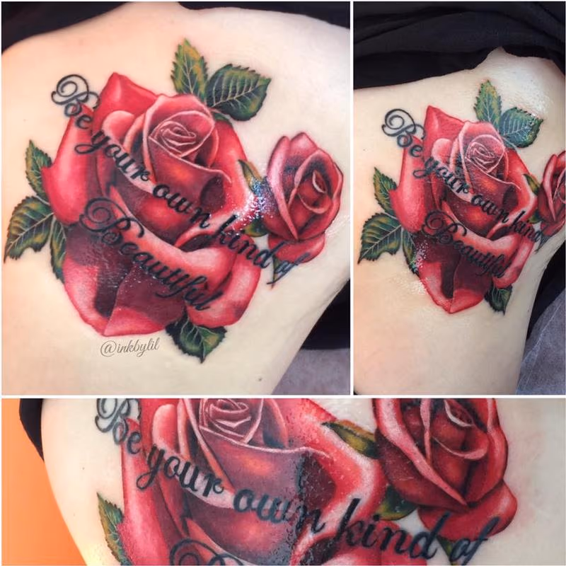 Realistic Feminine Rose Tattoo