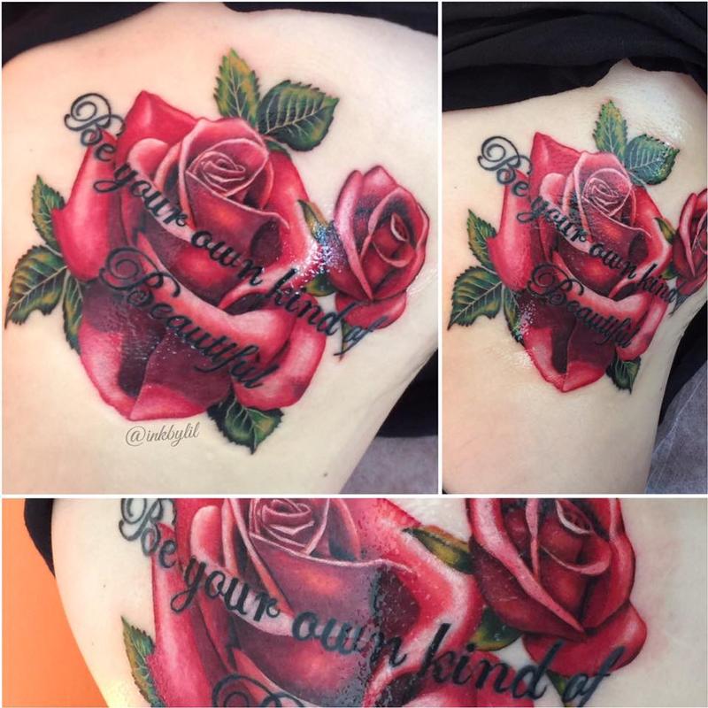 Realistic Feminine Rose Tattoo