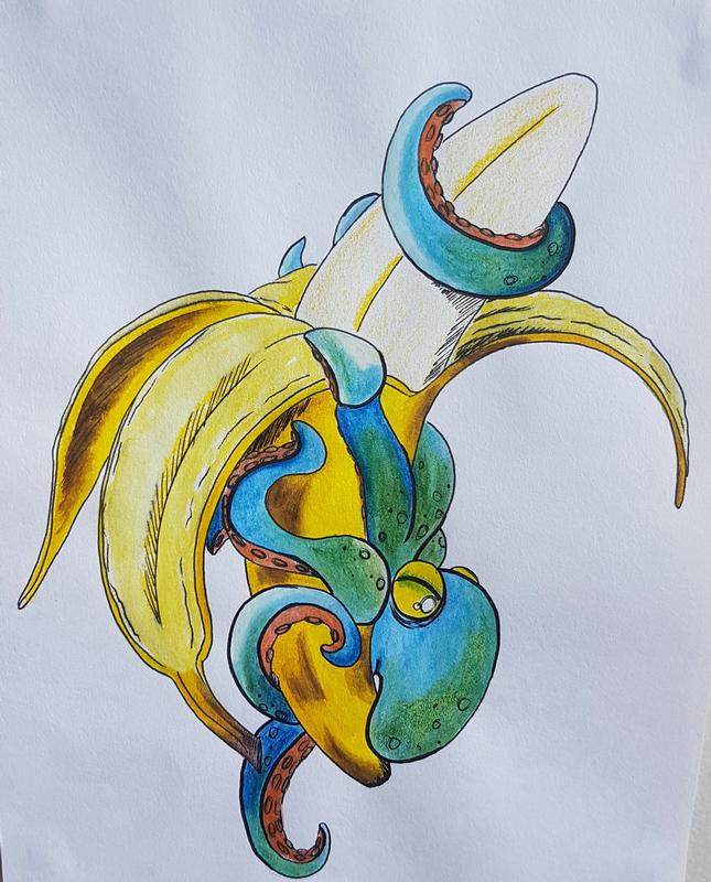 Octopus Attacking Banana