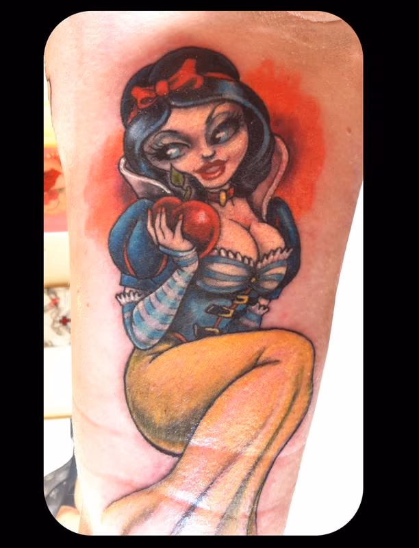Steampunk Snow White Pinup Tattoo