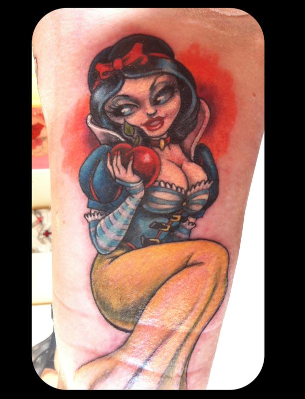 Steampunk Snow White Pinup Tattoo