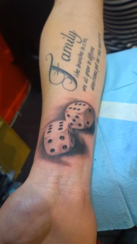 Black and gray dice
