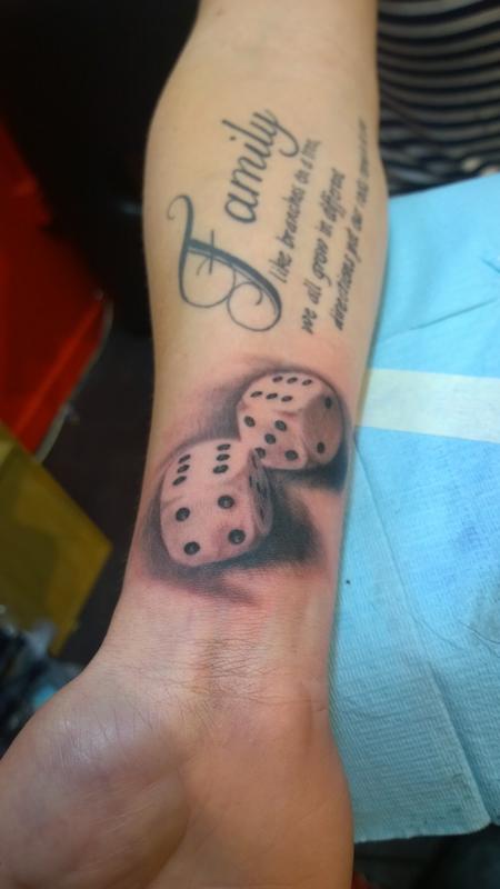 Black and gray dice