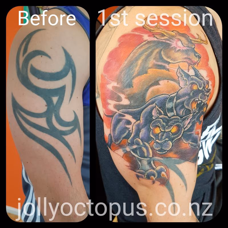 Cerebus Cover Up Tattoo