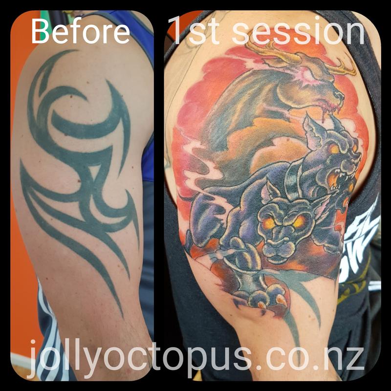 Cerebus Cover Up Tattoo