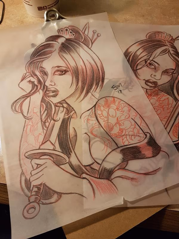 Mulan Pinup Original Drawing