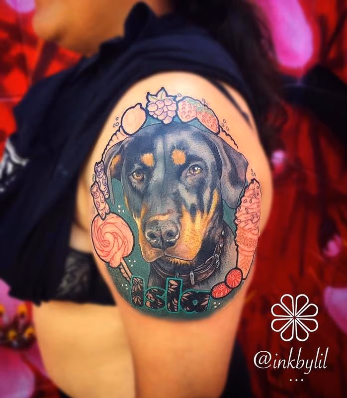 Dog Portrait Tattoo Color Realism