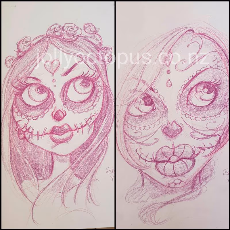 Day of the Dead Catrina Drawings