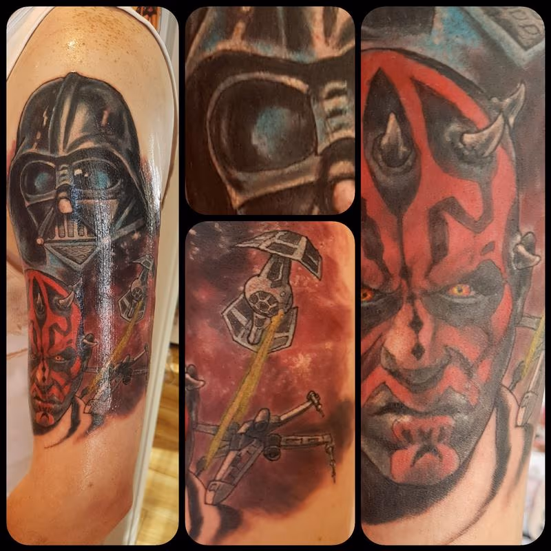 Star Wars Sith Lords Half Sleeve Tattoo