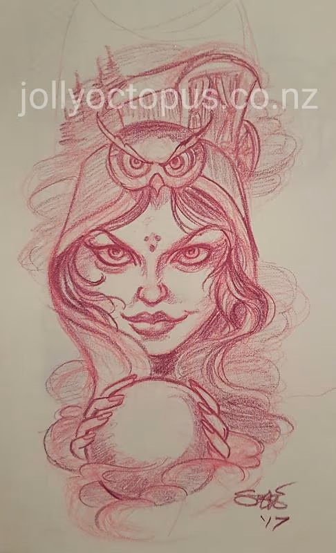 Gypsy Fortune Teller Color Sketch