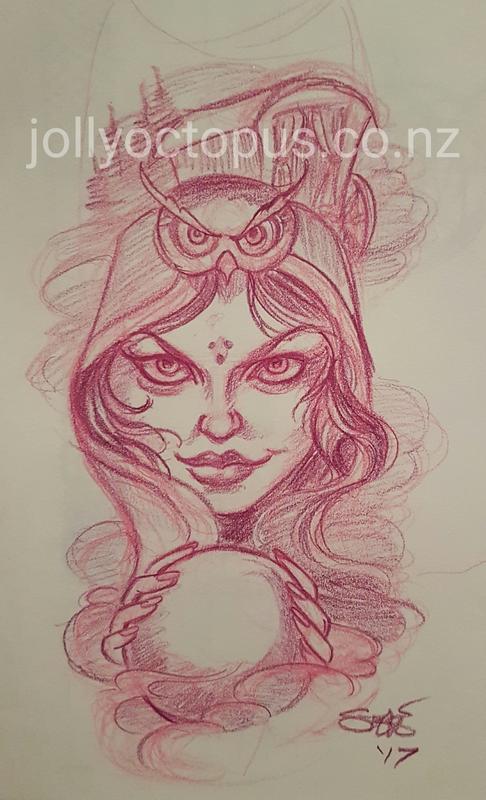 Gypsy Fortune Teller Color Sketch