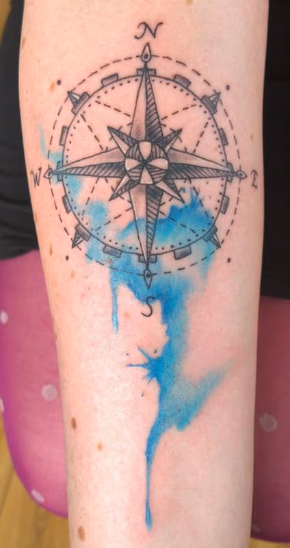 Geometric Watercolor Tattoo