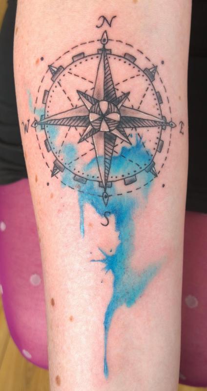 Geometric Watercolor Tattoo