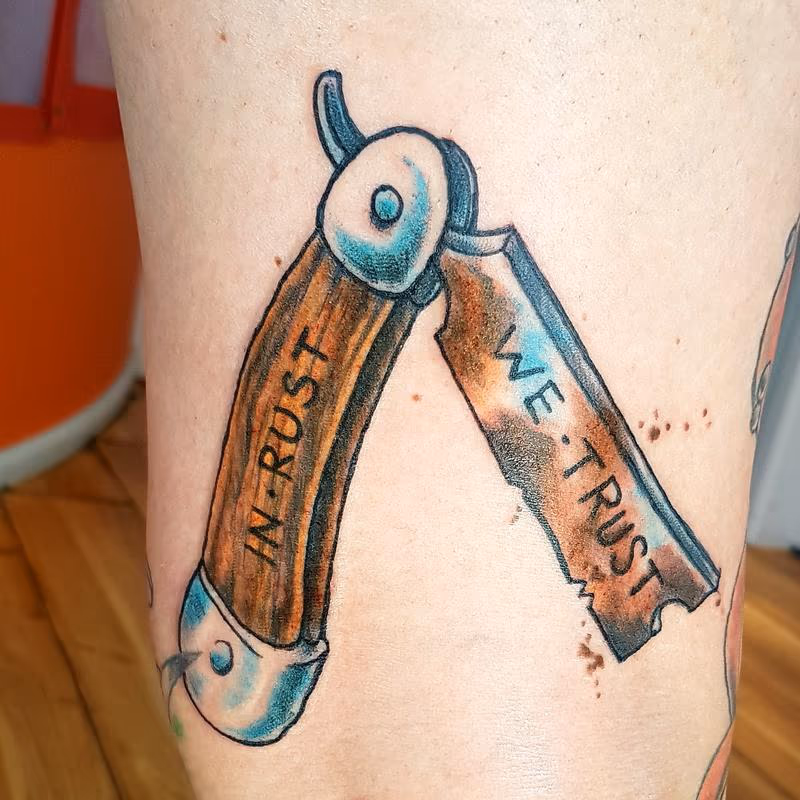 "In Rust We Trust" American Traditional Tattoo